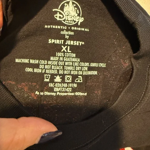 Walt Disney World Mickey Mouse Holiday Candy Cane Spirit Jersey- EUC - Picture 7 of 7